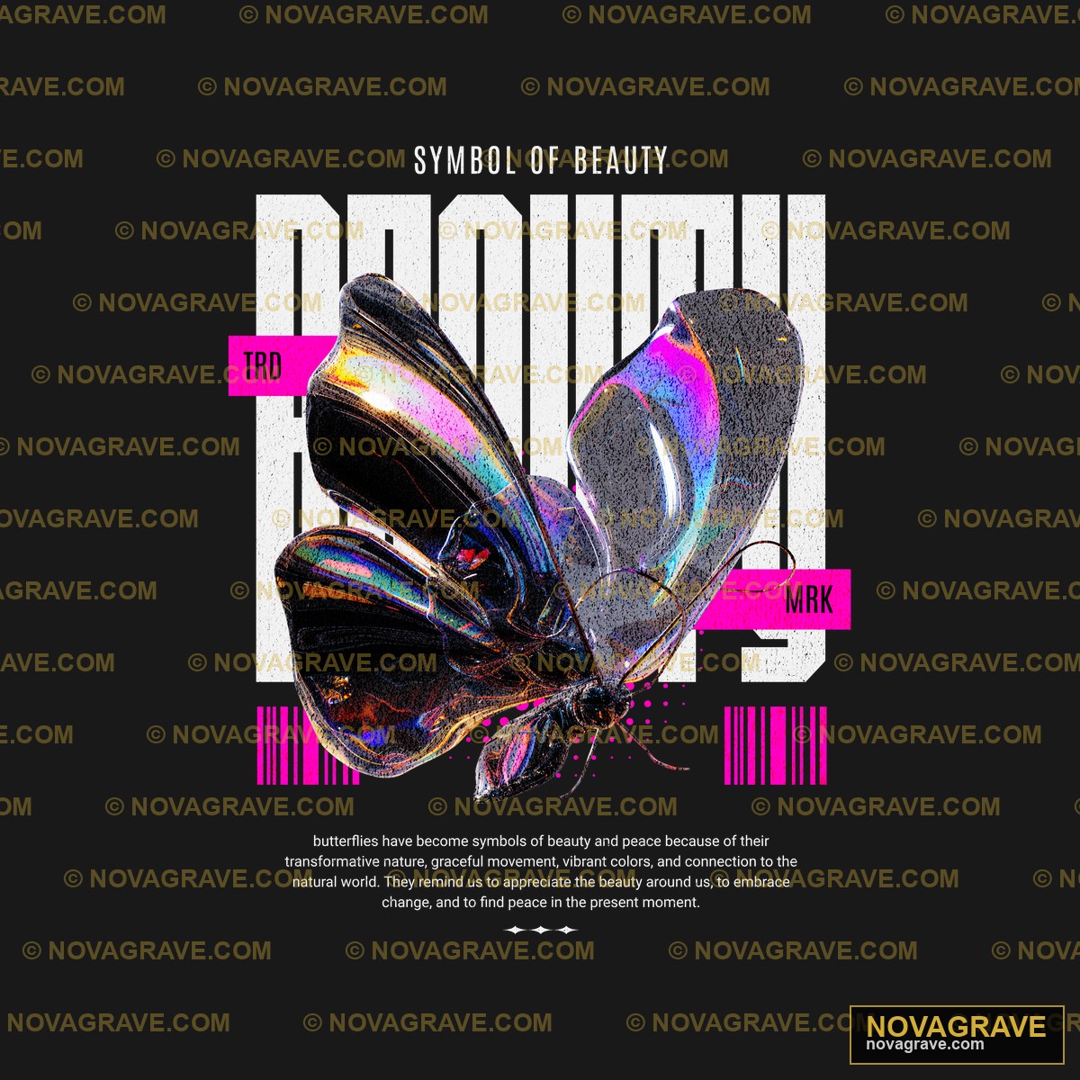 Iridescent Butterfly Symbol of Beauty DTF Design PNG