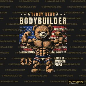 Teddy Bear Bodybuilding T Shirt Animals Wildlife - DTF Transfer Design