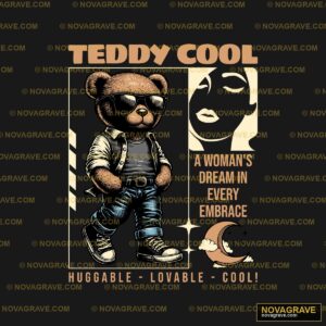 Teddy Bear Wearing Sunglasses Animals Wildlife - DTF Transfer Design
