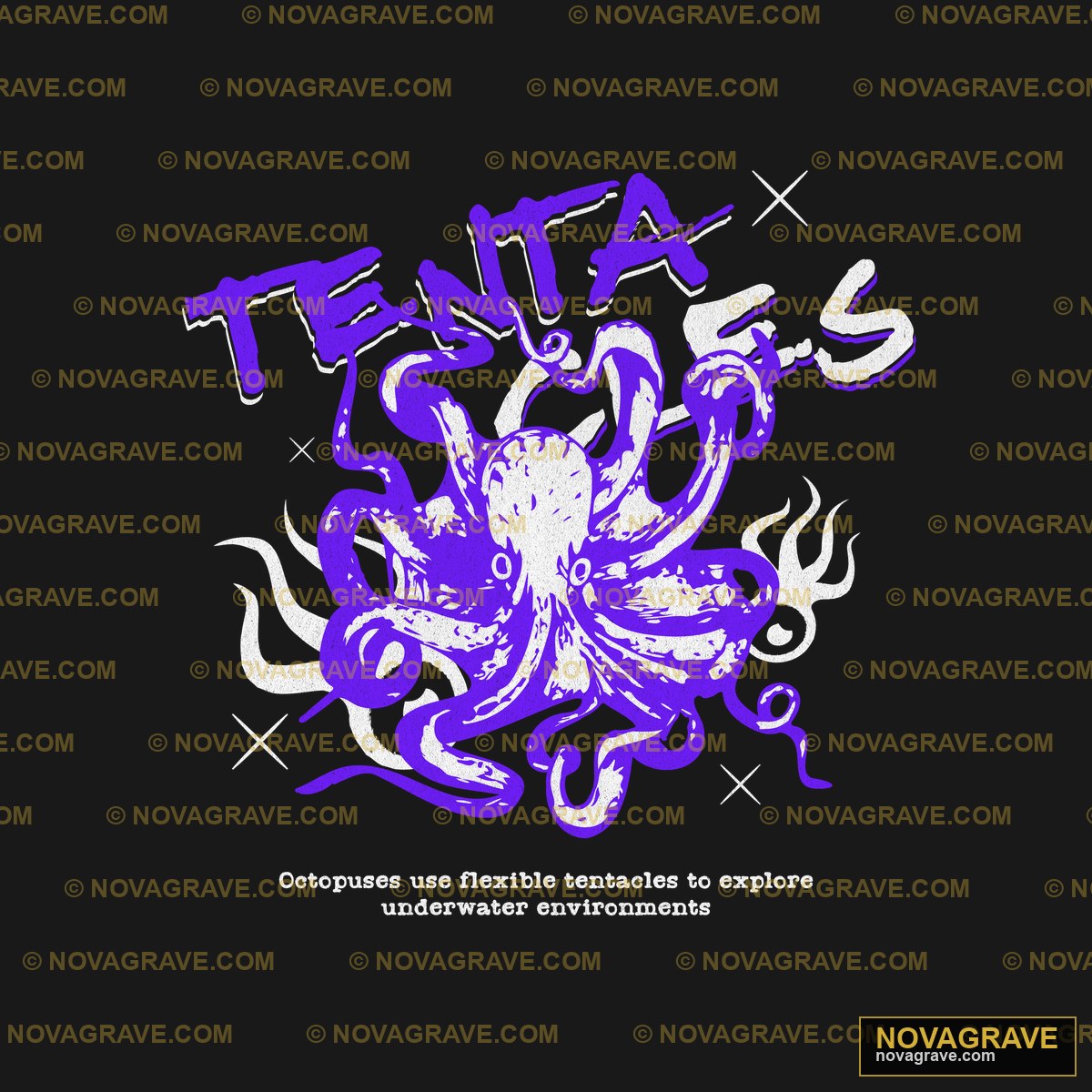 Teta Octopus Mens T Shirt By Tetas Artist Sho Animals Wildlife - DTF Ontwerp