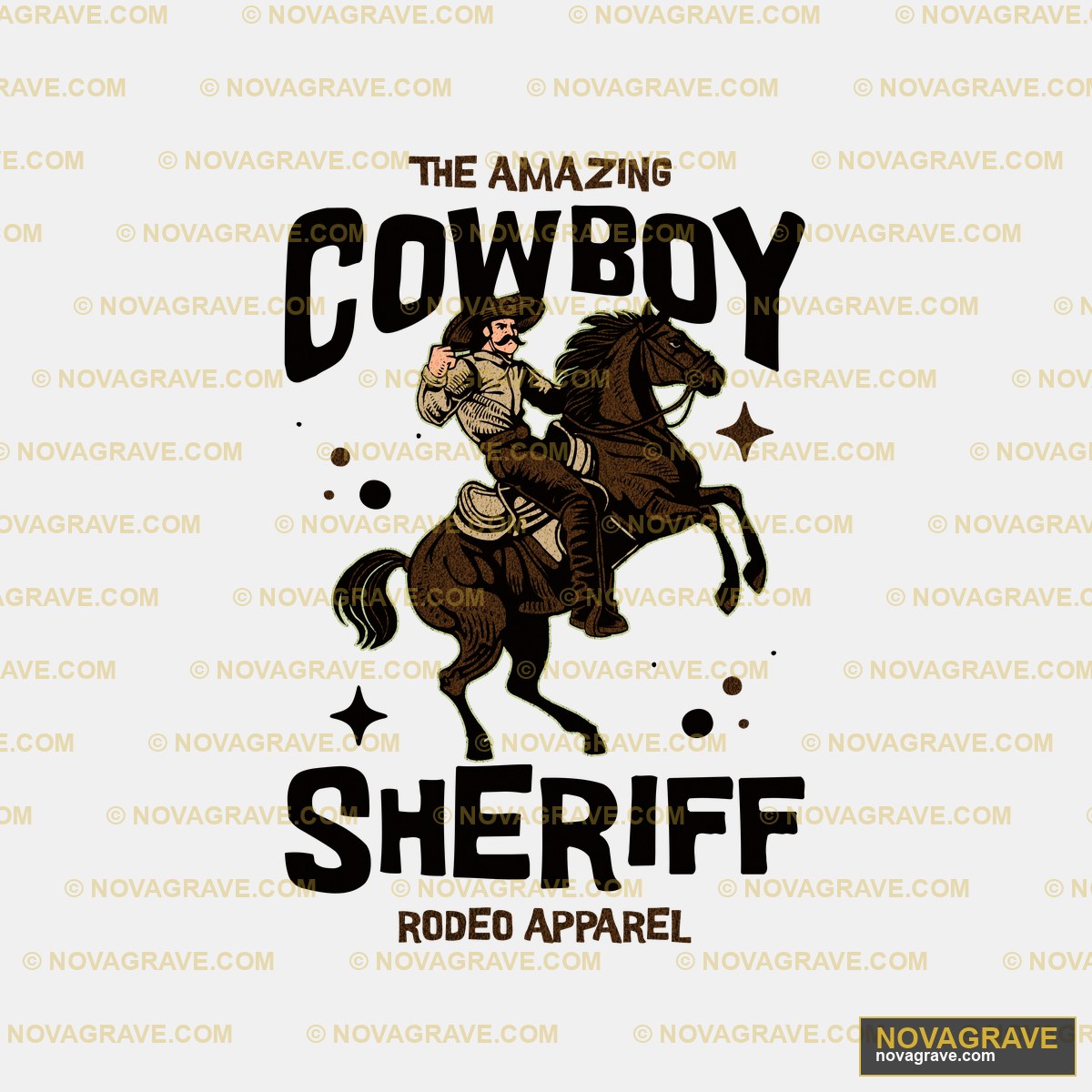 The Amazing Cowboy Sheriff Rodeo Apparel Animals Wildlife - DTF Transfer Design