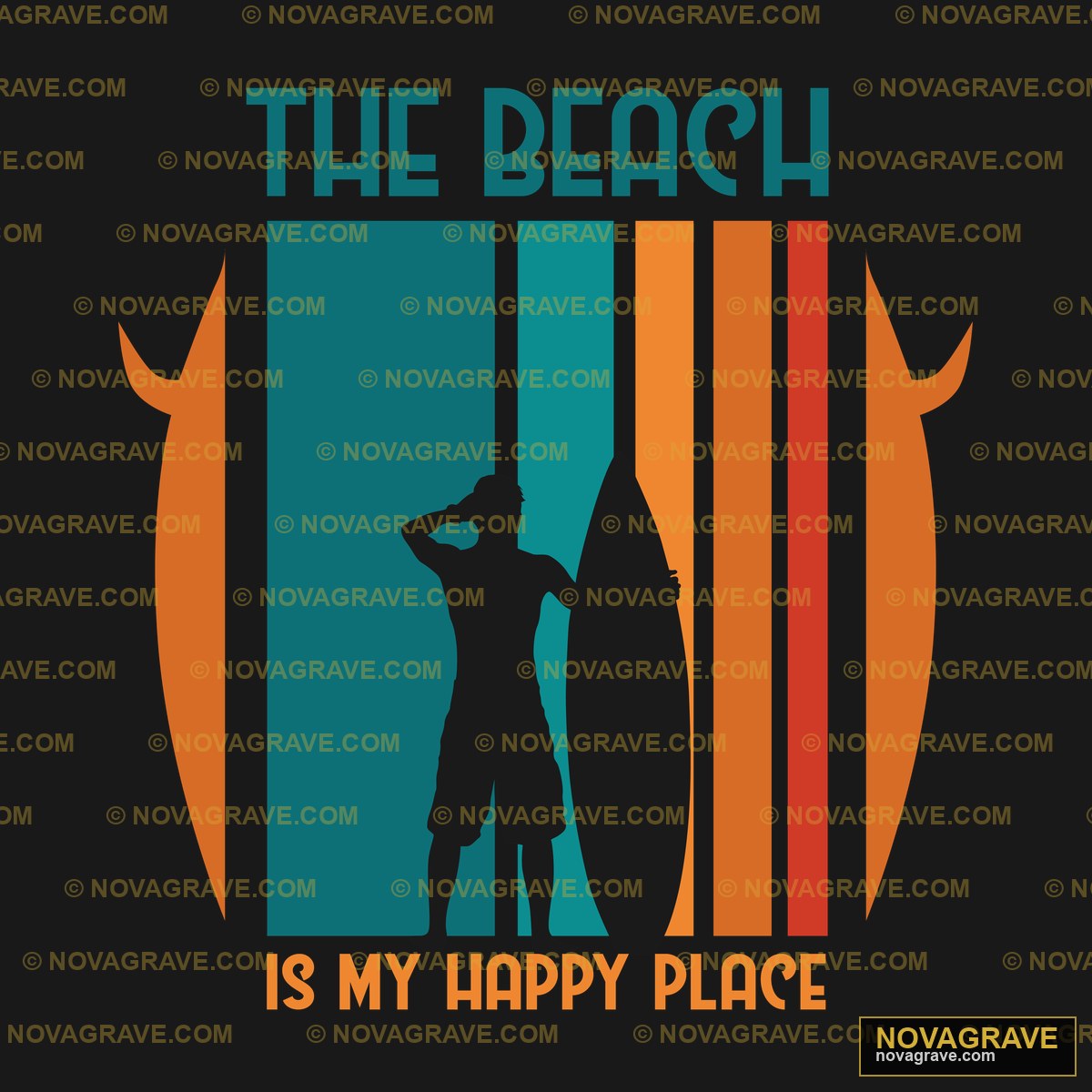 The Beach Is My Happy Place Nature Botanical - DTF Transfer Design