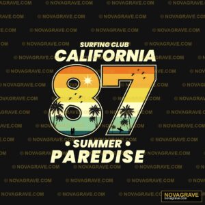 The California 767 Logo With Palm Trees And T Nature Botanical - DTF Ontwerp