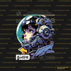 Anime Astronaut Girl Red Line DTF Design PNG SVG DXF