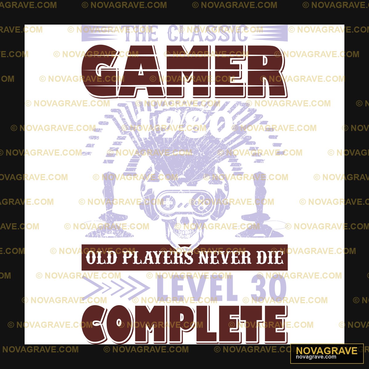 The Classic Gamer Level 30 Complete Retro Vintage - Design DTF
