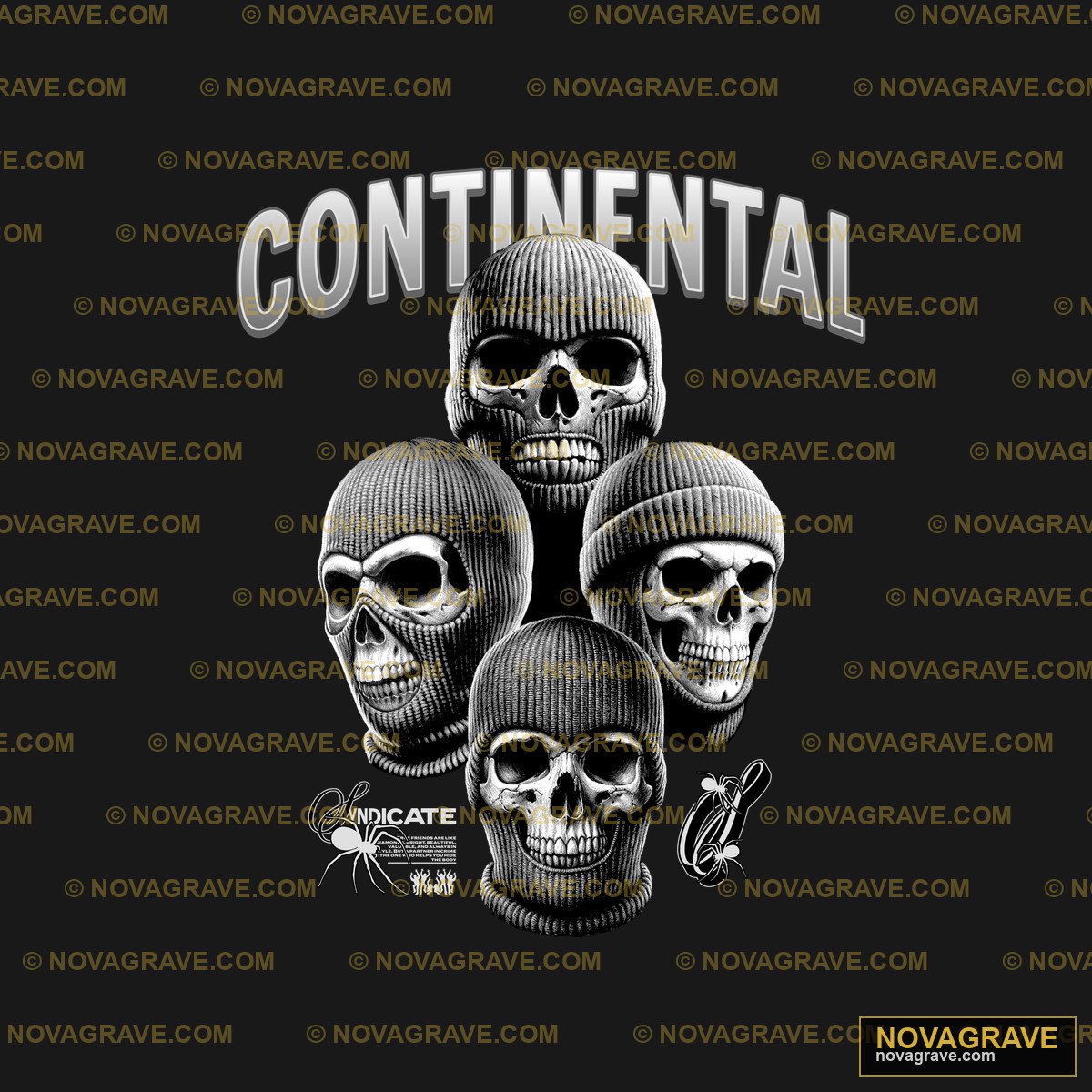 The Continental Skull Mens T Shirt By The Con Streetwear Urban - DTF Transfer Design