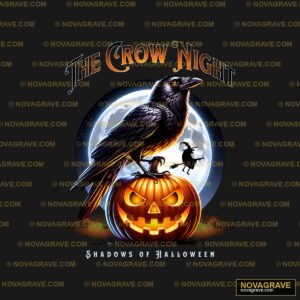 The Crow Is Sitting On A Pumpkin Animals Wildlife - Design DTF