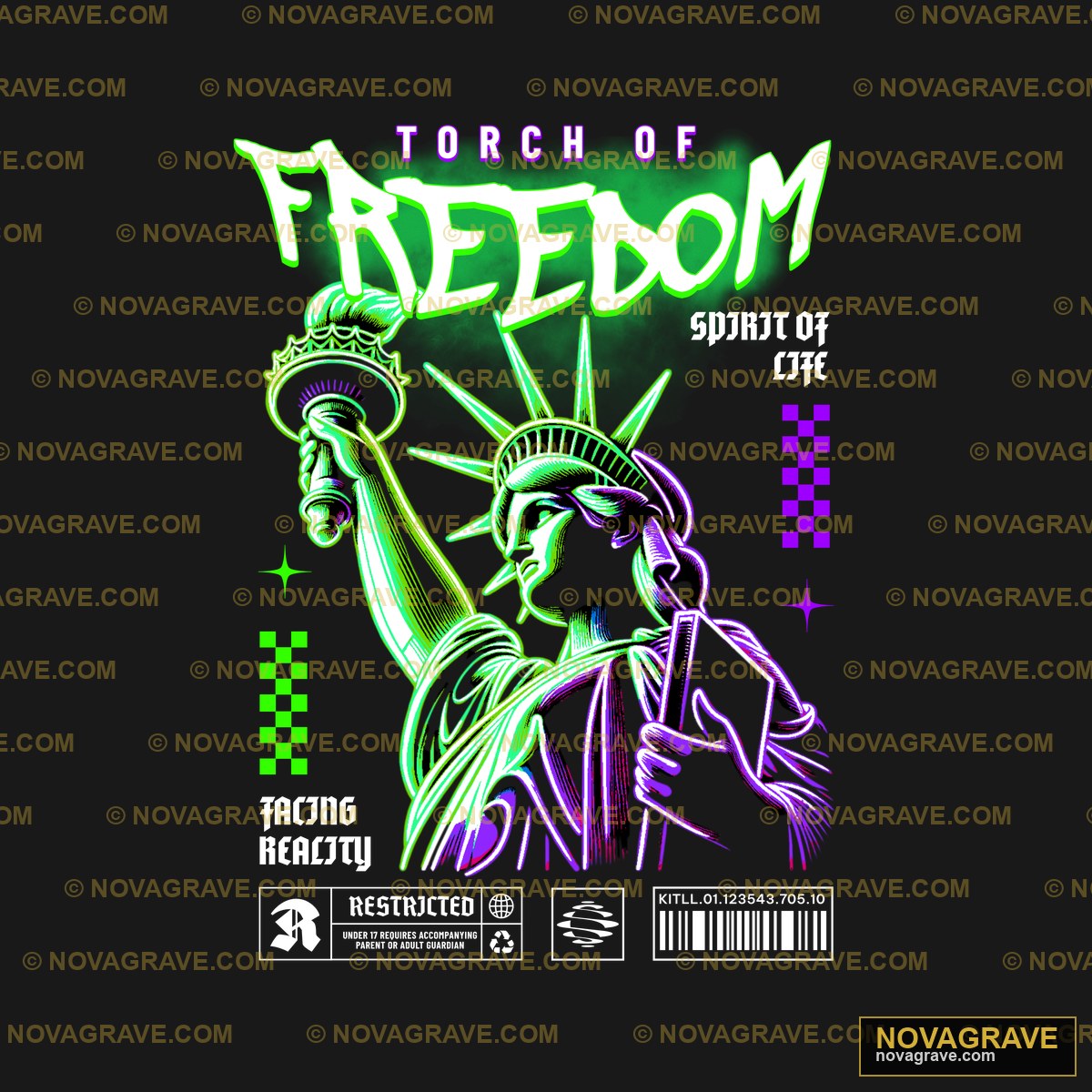 The Freedom Logo On A Black Background Patriotic Military - DTF Ontwerp