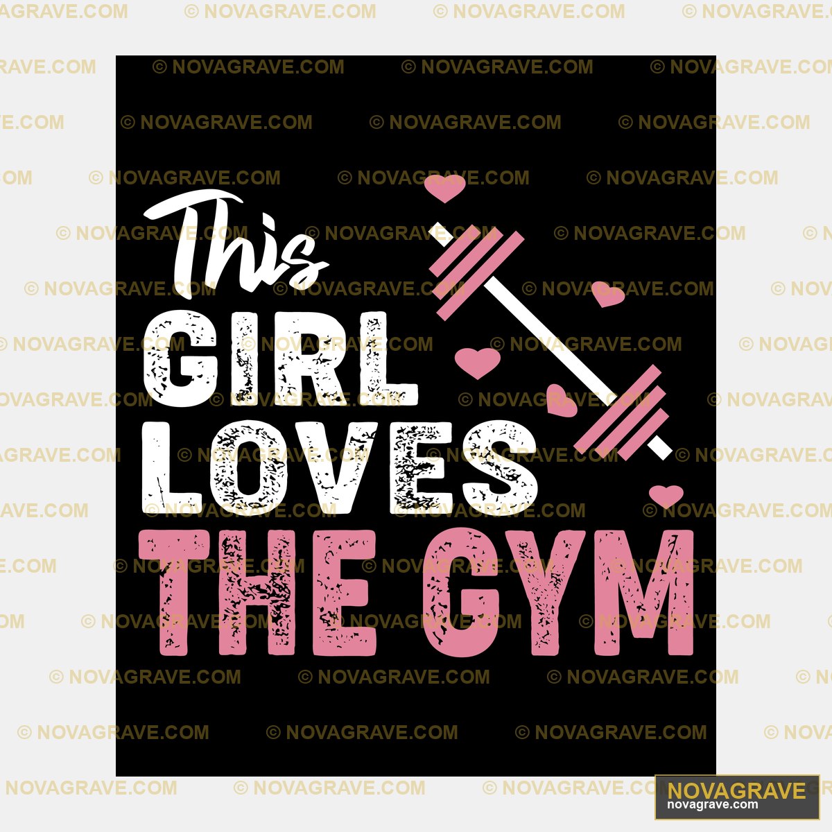 The Girl Loves The Gym Sports Fitness - DTF Transfer Design
