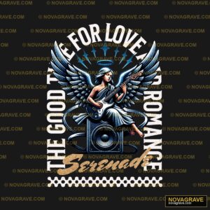 Angel Guitarist "For Love" DTF Design SVG PNG DXF Instant Download