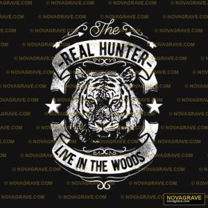 The Logo For The Band The Real Hunter Featuri Animals Wildlife - DTF Ontwerp
