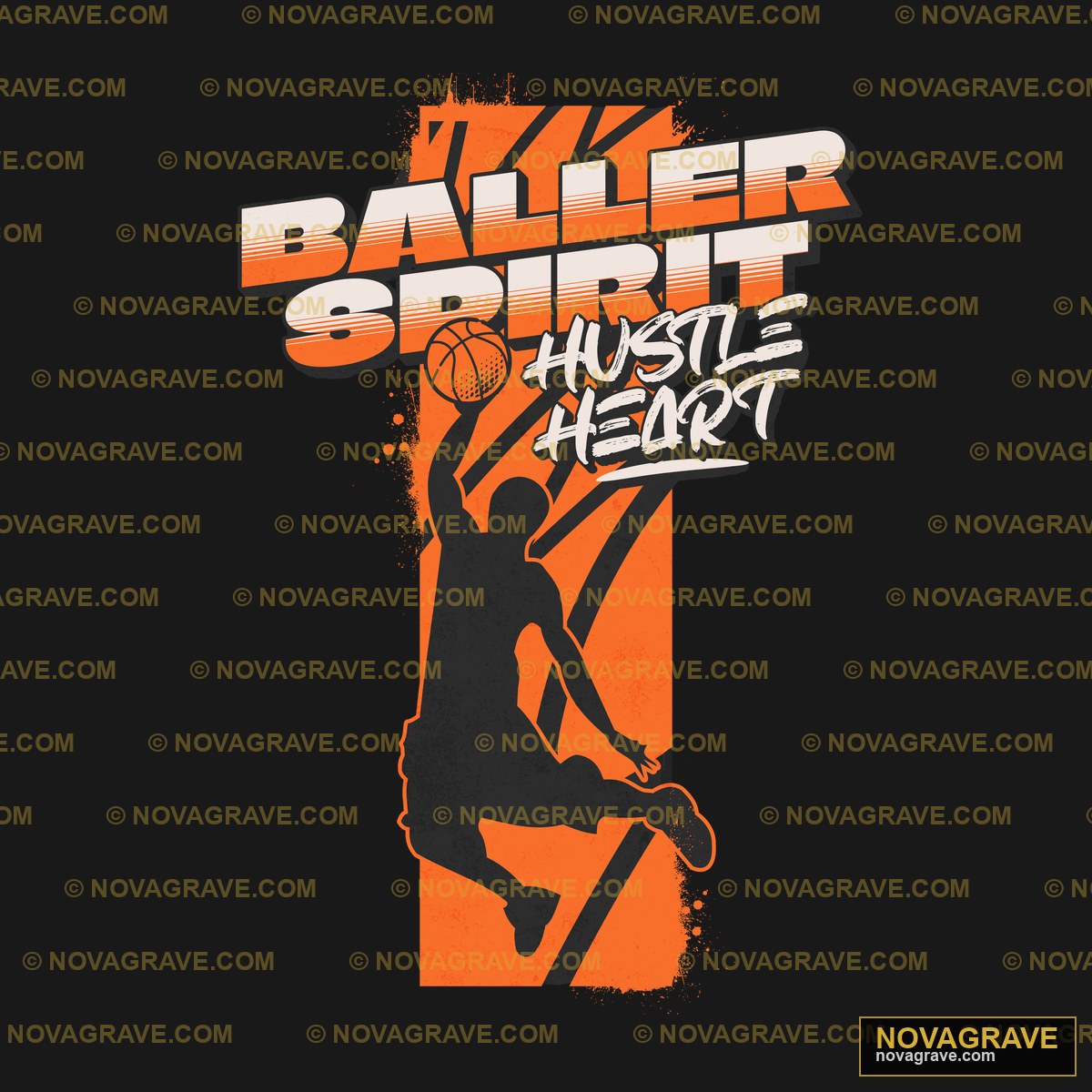 Baller Spirit Hustle Heart Basketball DTF Design PNG