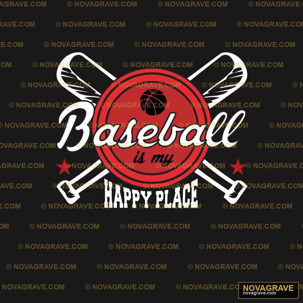 Baseball is My Happy Place DTF Design SVG PNG DXF Instant Download