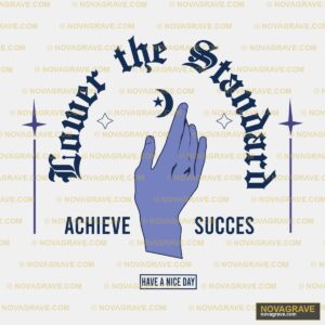 Gothic Hand Moon Star Achieve Success DTF Design PNG