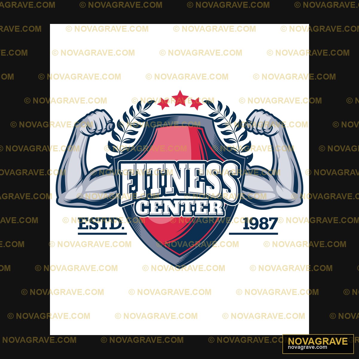 Fitness Center Biceps DTF Design - SVG, PNG, DXF Instant Download