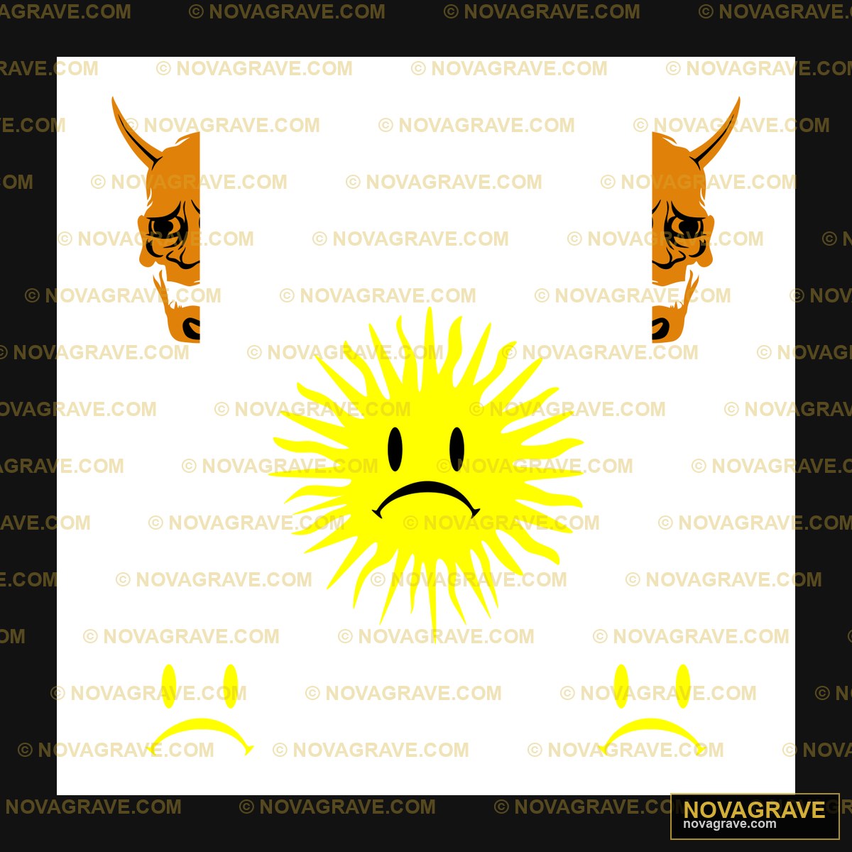 Sad Sun & Devil Face DTF Design SVG PNG DXF Instant Download