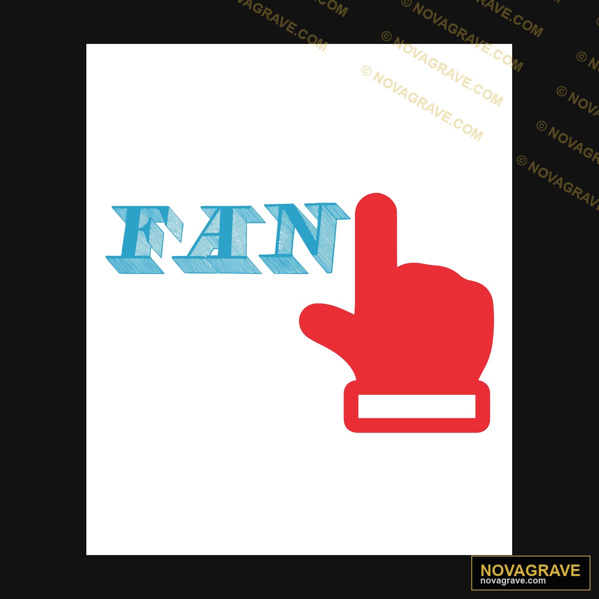 FAN Text with Pointing Finger DTF Design SVG
