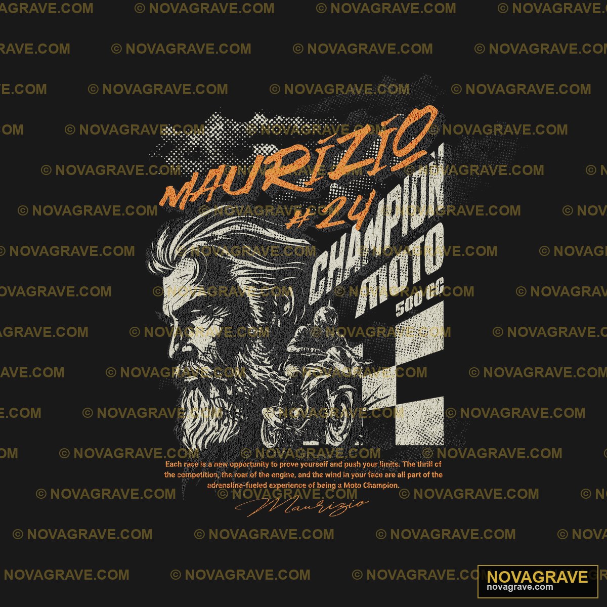 Moto Champion Maurizio Vintage Style DTF Design SVG PNG DXF