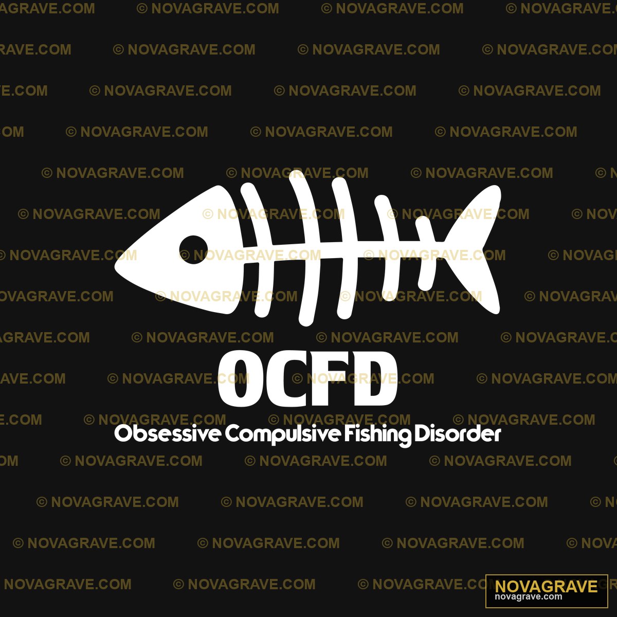 Funny Fish Skeleton OCED DTF Design SVG - Instant Download