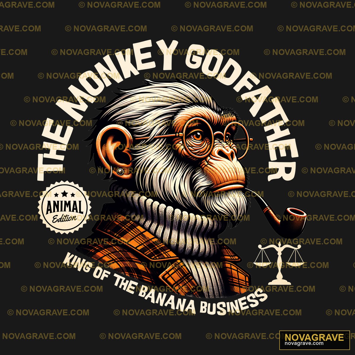 The Monkey Godfather By The Monkey Godfather Animals Wildlife - Design DTF