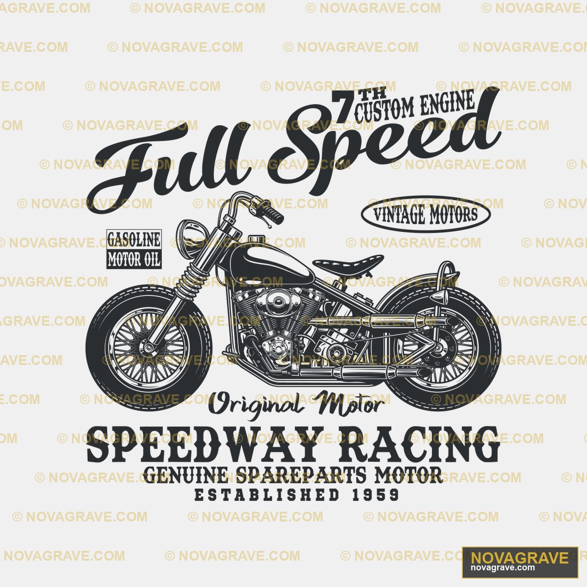 The Motorcycle Shop Logo Typography Slogans - DTF Ontwerp
