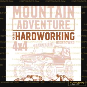 The Mountain Adventure 4X4 Logo Nature Botanical - Design DTF