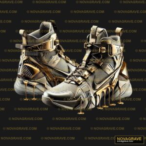 The Nike Air Mag Is A Gold And Silver Shoe Streetwear Urban - DTF Transfer Design