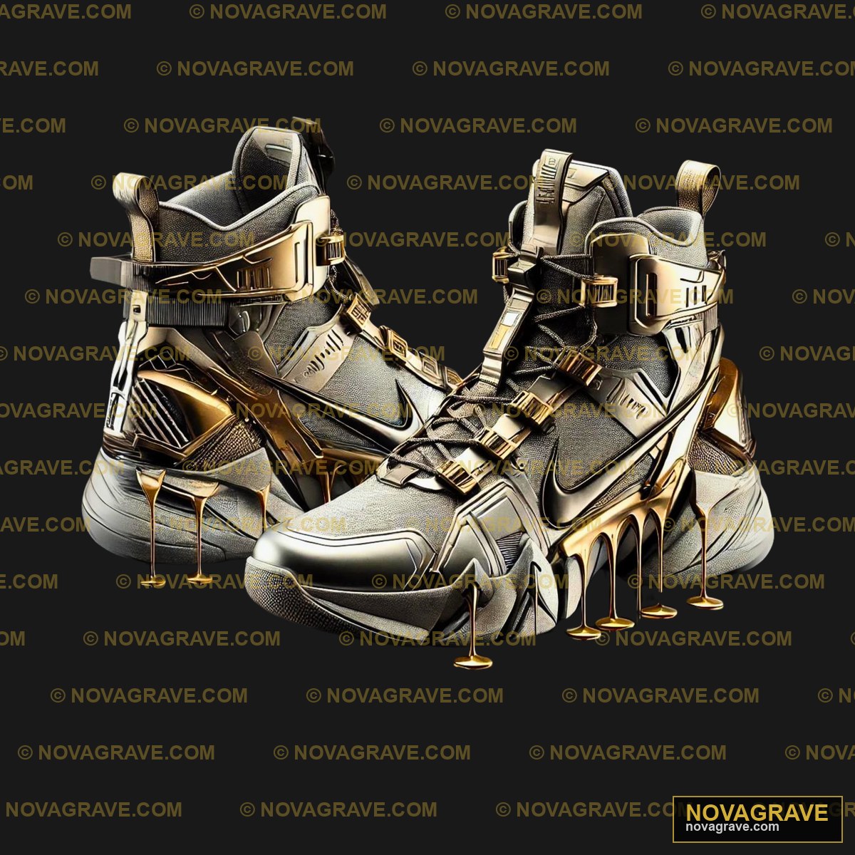 The Nike Air Mag Is A Gold And Silver Shoe Streetwear Urban - DTF Ontwerp