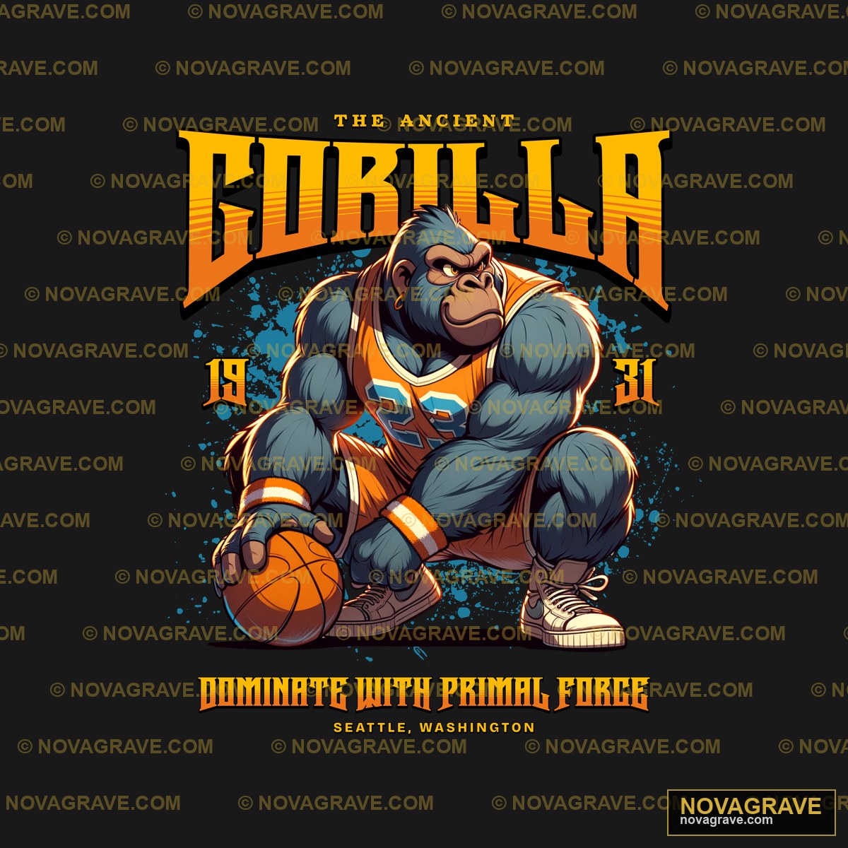 The Planet Gorilla Is A Basketball Player Animals Wildlife - DTF Ontwerp