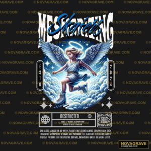 Angel Skater DTF Design PNG - Ice Skating Angel with Wings Art