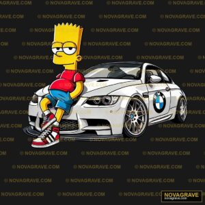 The Simpsons Car Family Kids - DTF Transfer Design