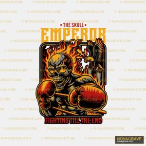 Skull Boxer Emperor DTF Design SVG PNG DXF - Fighting Till The End