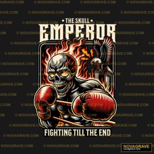 Skull Emperor Boxing DTF Design PNG - Fierce Fighter Graphic