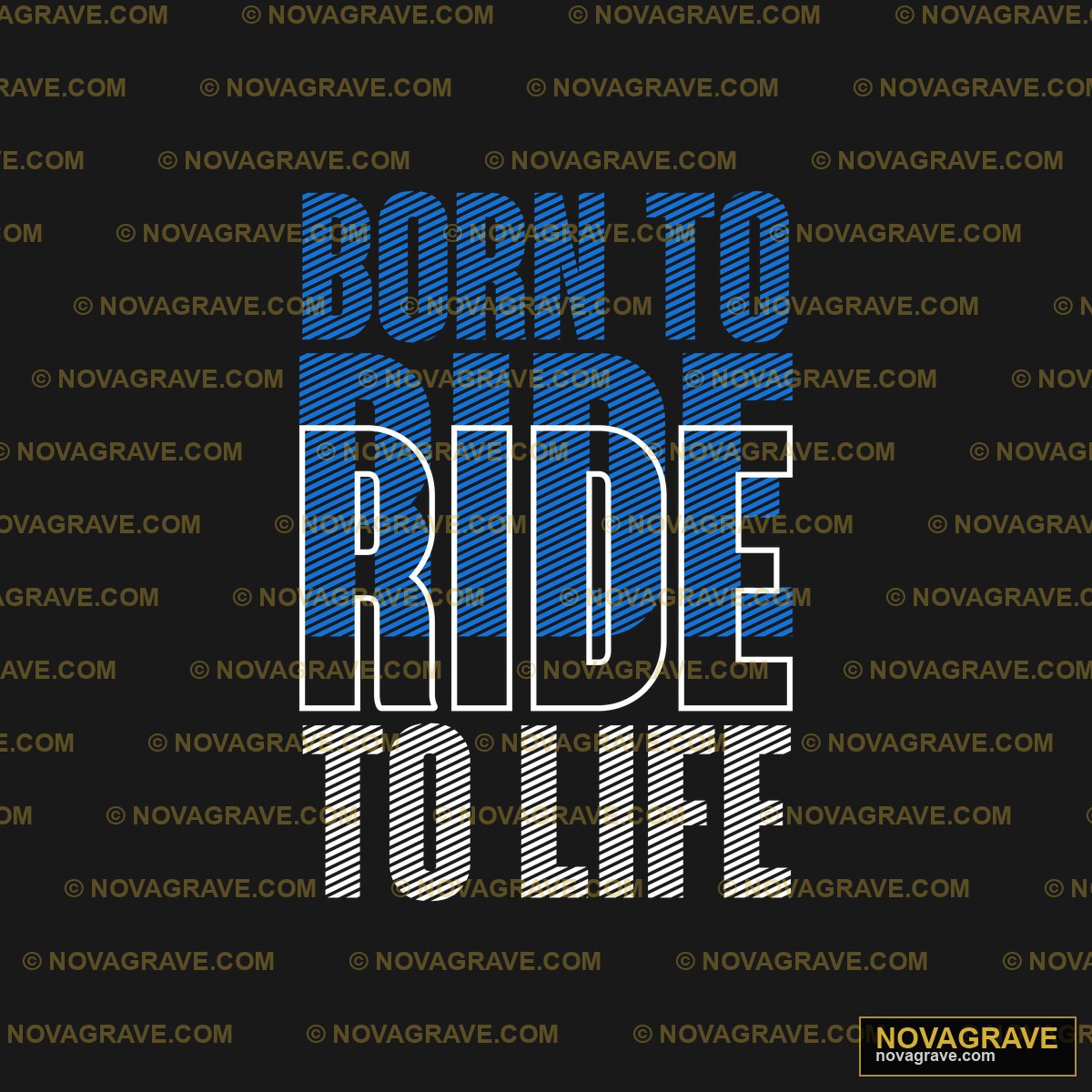 The Text Ride To Life In Blue And White Typography Slogans DTF Design