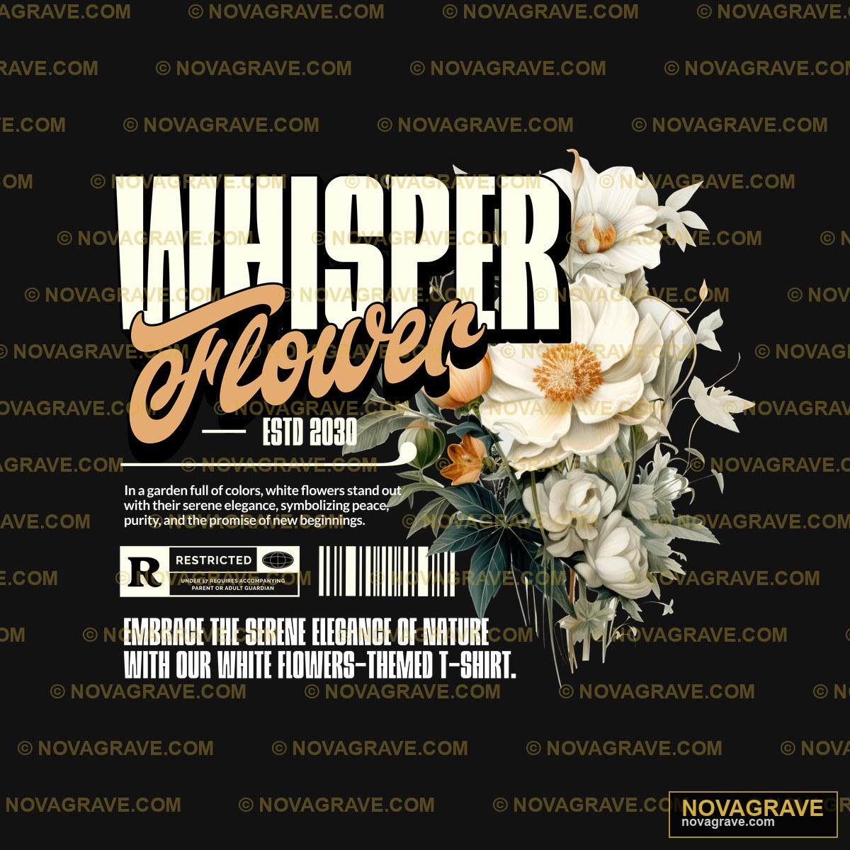 The Whisper Font With Flowers And Leaves Nature Botanical - DTF Ontwerp
