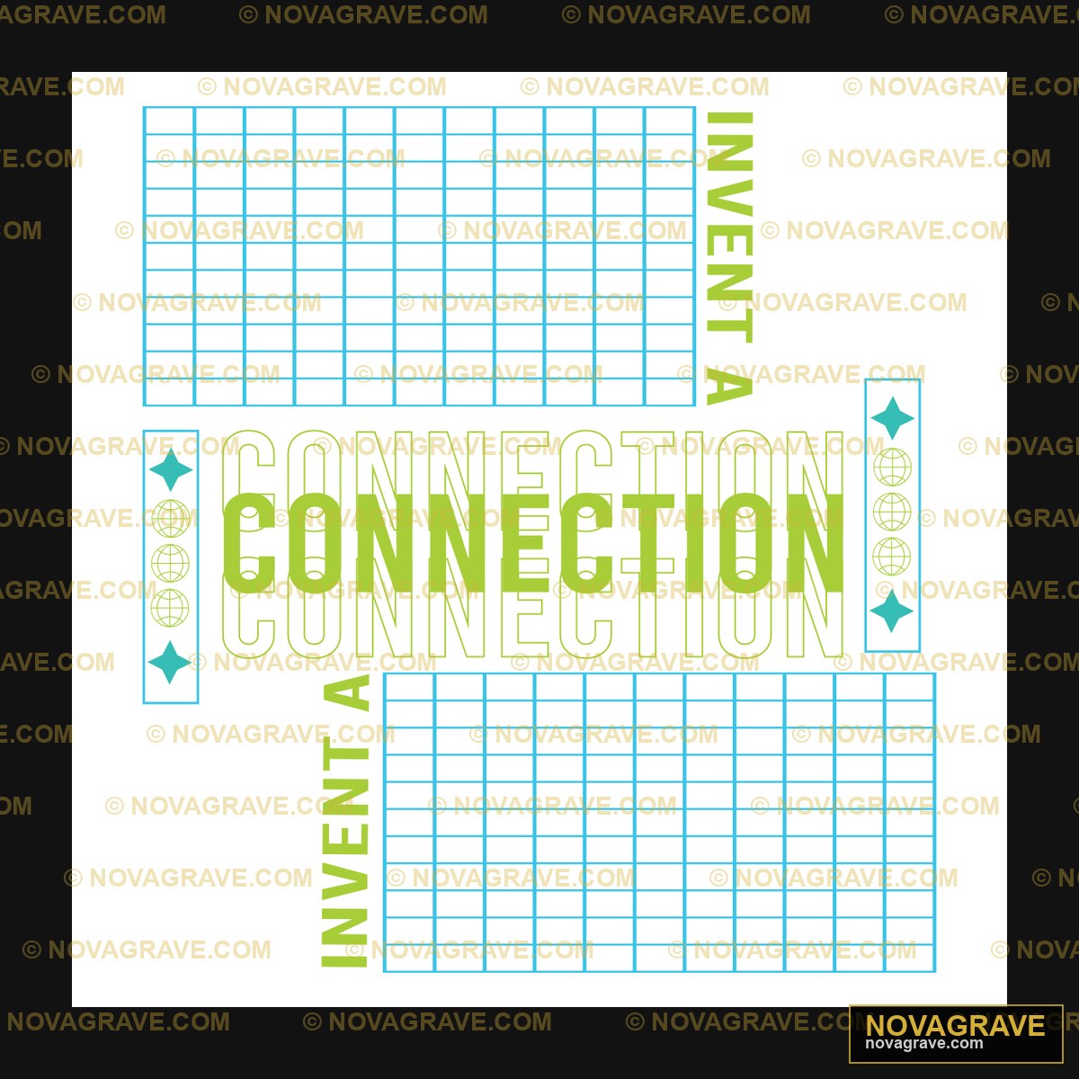 The Word Connection Is Shown In Blue And Gree Other Designs - DTF Transfer Design