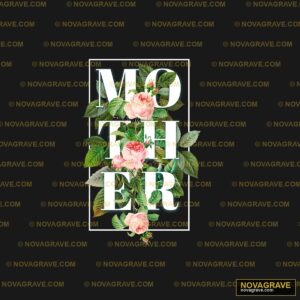 The Word Mother With Flowers On A Black Backg Nature Botanical - DTF Ontwerp