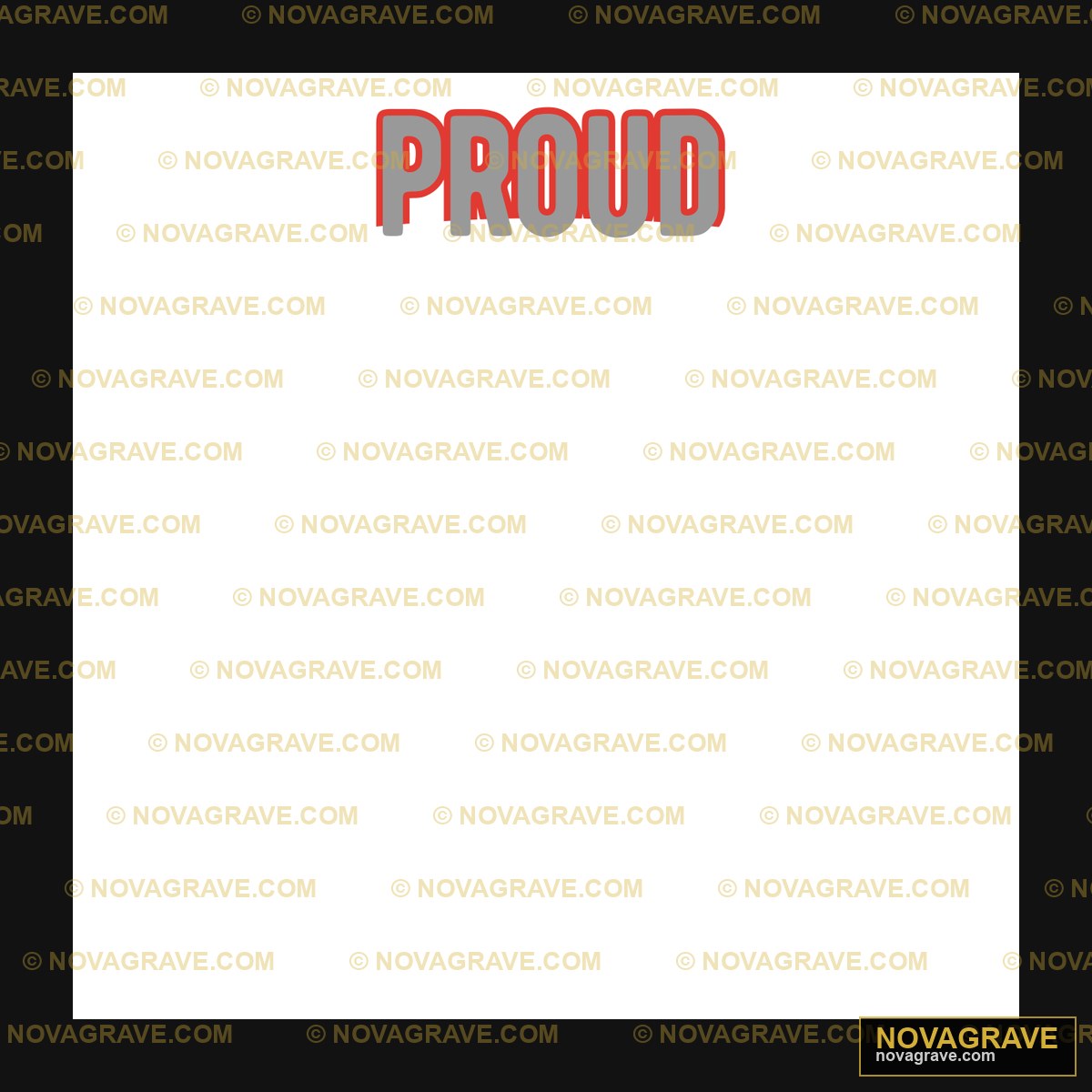 The Word Proud Is Shown In Red On A Black Bac Other Designs - Design DTF