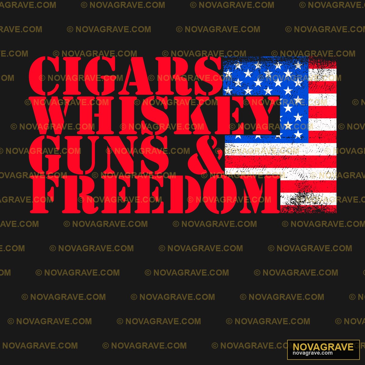 The Words Cigars Whiskey And Freedom On A Bla Patriotic Military - DTF Ontwerp
