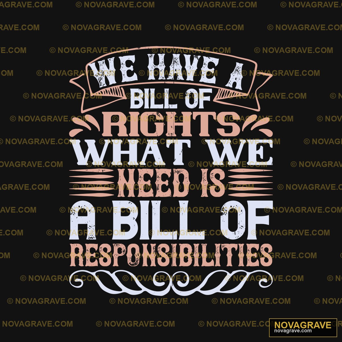 The Words In The Words Are All Of Responsibil Typography Slogans - DTF Transfer Design