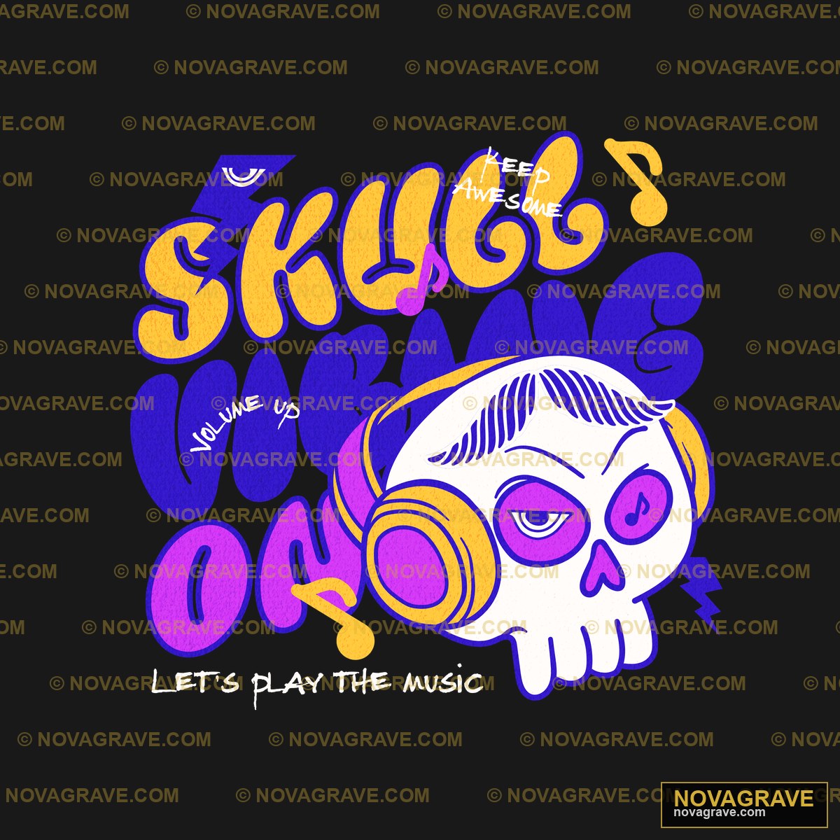 The Wordslet The Musicare In Purple And Orang Music Culture - DTF Transfer Design
