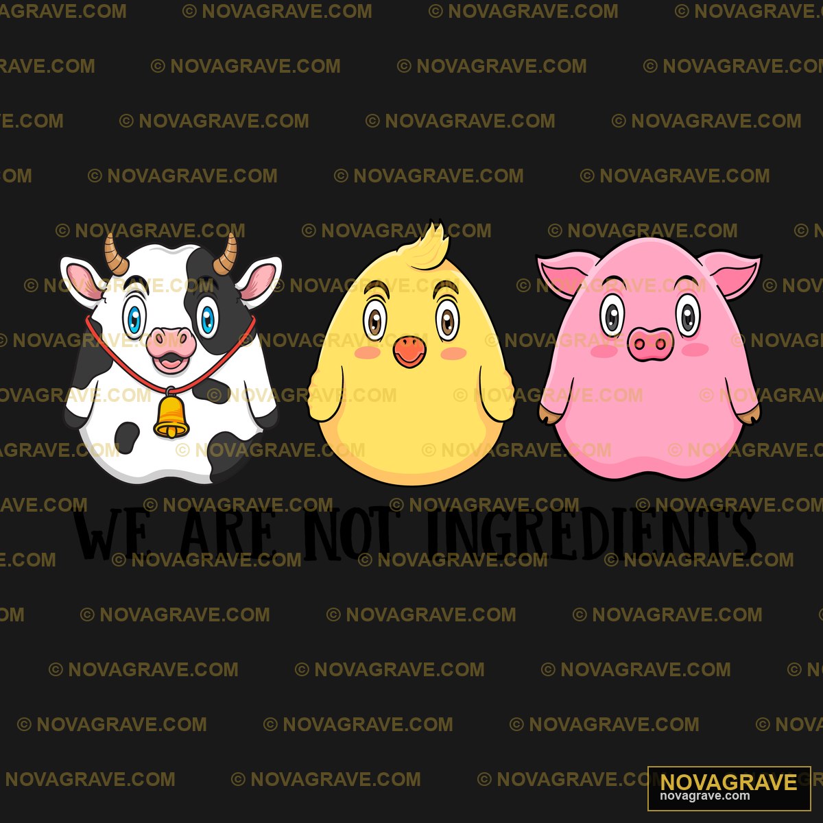 Three Farm Animals With A Black Background Animals Wildlife - DTF Transfer Design