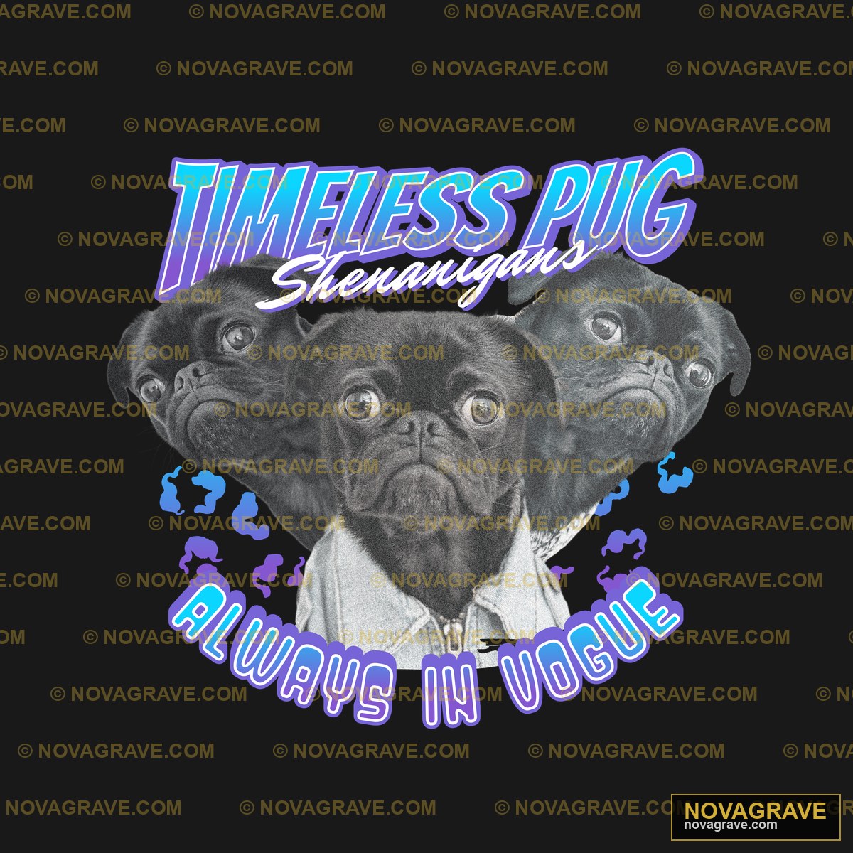 Three Pug Pugs With The Words Theres Pug Animals Wildlife - DTF Ontwerp
