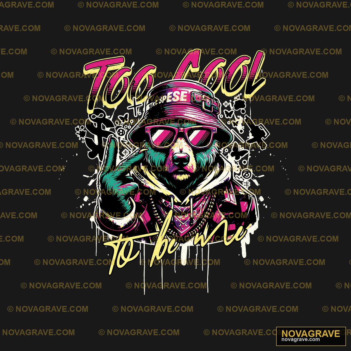 Cool Bear with Sunglasses DTF Design PNG SVG DXF