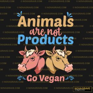 Two Cows With The Words Animals Diets Vegas Animals Wildlife - Design DTF