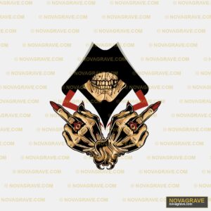 Two Hands Holding A Pirate Skull With A Red R Streetwear Urban - DTF Ontwerp