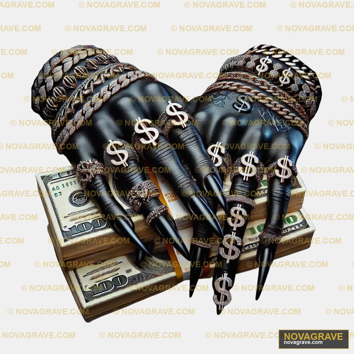 Two Hands With Dollar Bills And A Pair Of Bla Seasonal Holiday - DTF Ontwerp