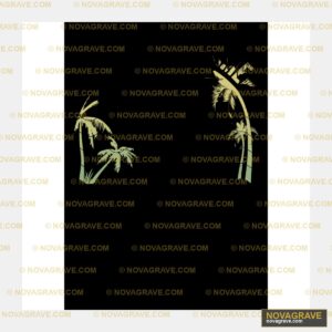 Two Palm Trees With Green Leaves On Black Bac Nature Botanical - DTF Ontwerp