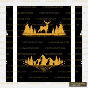 Two Silhouettes Of Deers In The Woods Animals Wildlife - DTF Transfer Design