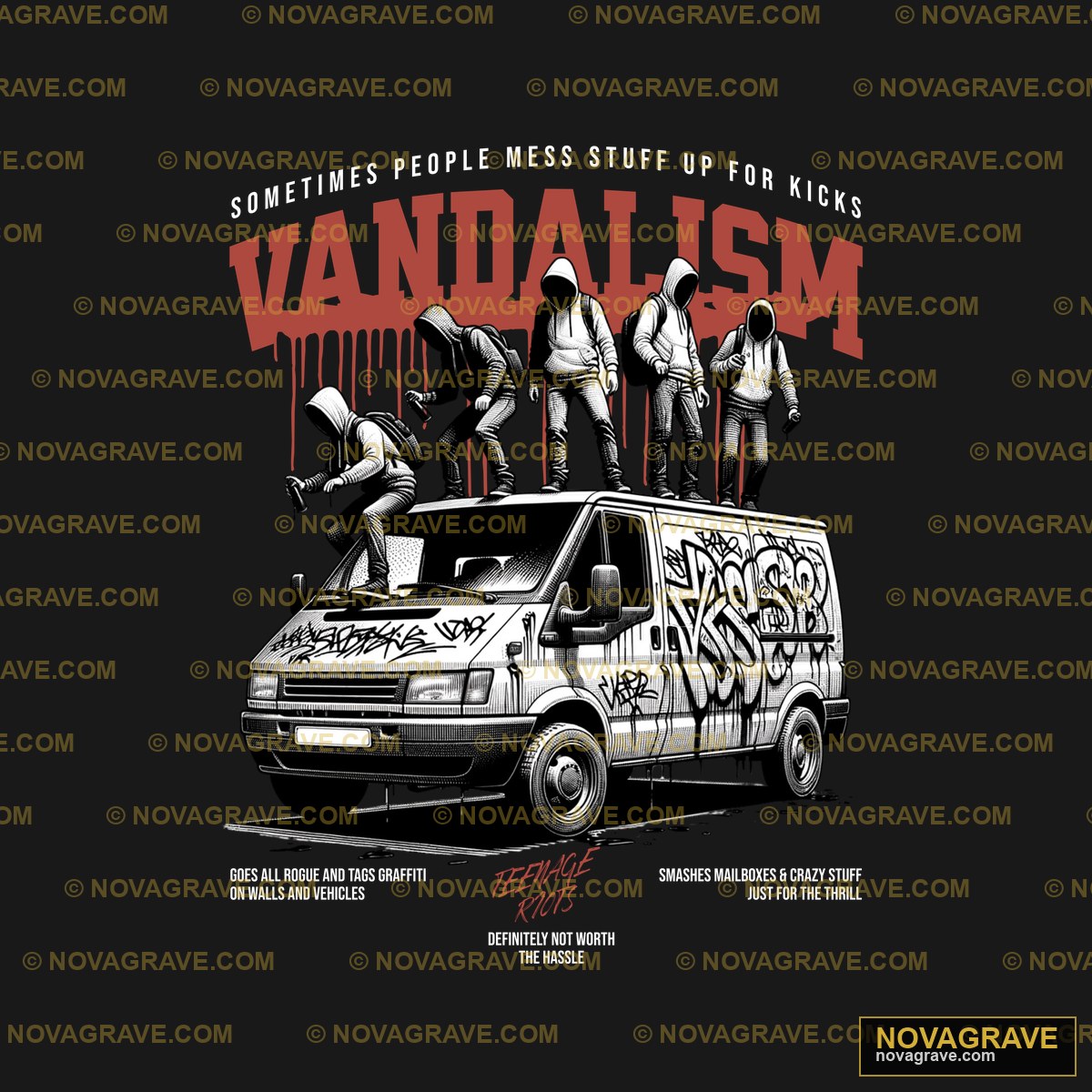 Vandalm T Shirt Design Typography Slogans - DTF Ontwerp